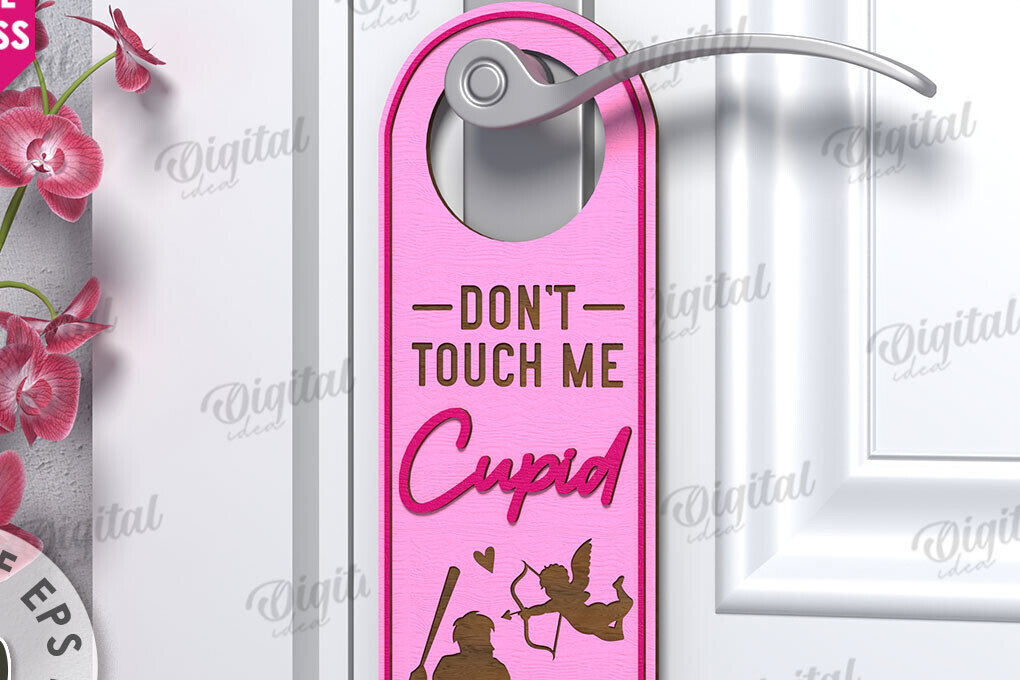 Σετ των 2 Intra απο ξύλο plywood 3mm-4mm πάχος Κρεμάστρα πόρτας κατά του Αγίου Βαλεντίνου  Δίασταση 15x15 cm INTRAFABR-112232219