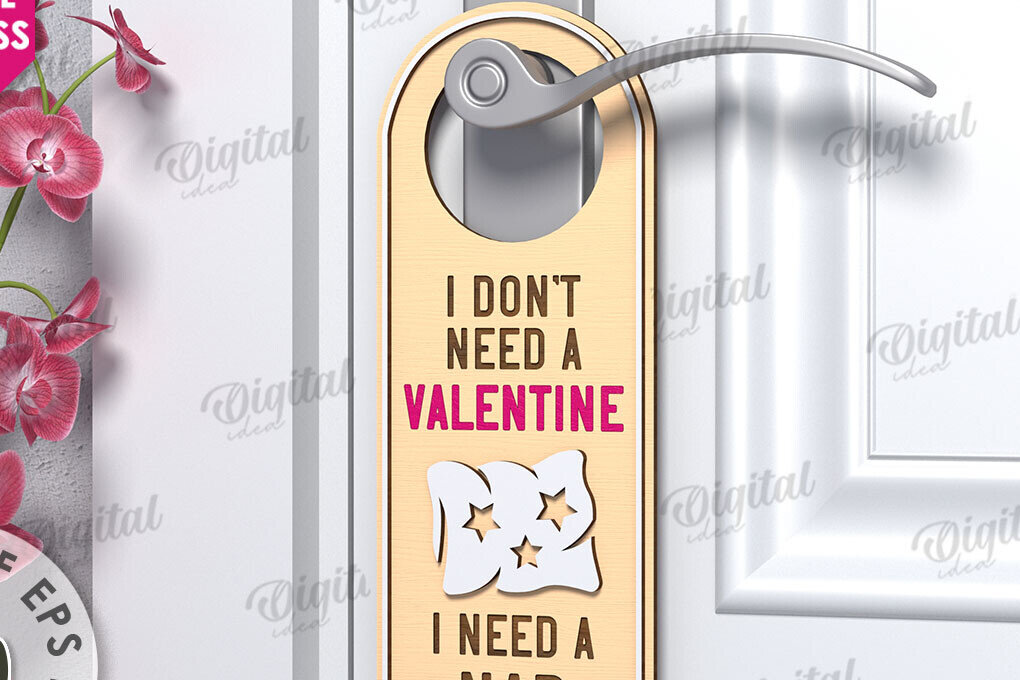 Σετ των 2 Intra απο ξύλο plywood 3mm-4mm πάχος Κρεμάστρα πόρτας κατά του Αγίου Βαλεντίνου  Δίασταση 15x15 cm INTRAFABR-112232306