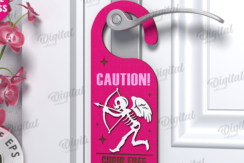 Σετ των 2 Intra απο ξύλο plywood 3mm-4mm πάχος Κρεμάστρα πόρτας κατά του Αγίου Βαλεντίνου  Δίασταση 15x15 cm INTRAFABR-112232357