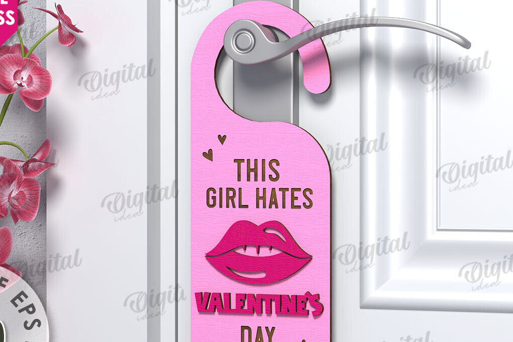 Σετ των 2 Intra απο ξύλο plywood 3mm-4mm πάχος Κρεμάστρα πόρτας κατά του Αγίου Βαλεντίνου  Δίασταση 15x15 cm INTRAFABR-112232011