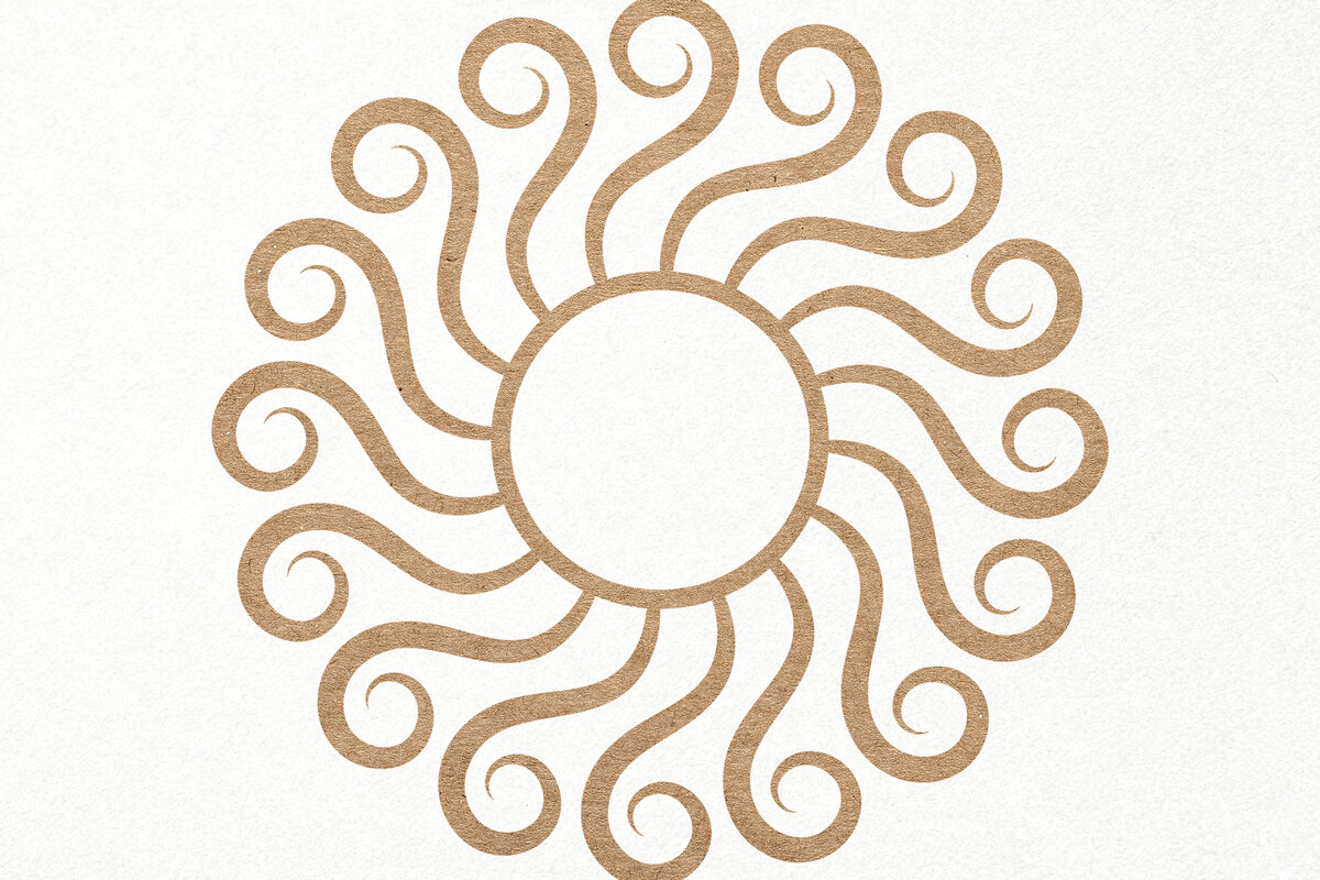 Intra απο ξύλο plywood 3mm-4mm πάχος Antique Sun Logo Papercut Δίασταση 30x20 cm INTRAFABR-24713811