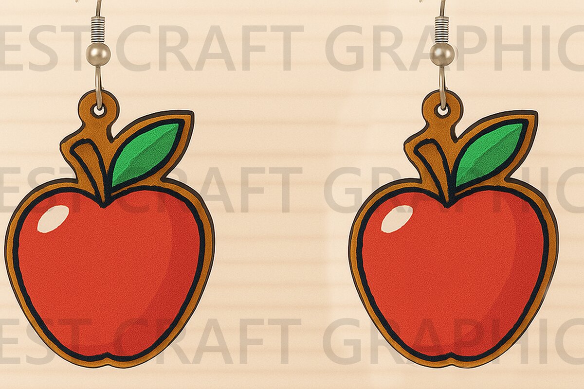 Σετ των 3 Intra απο ξύλο plywood 3mm-4mm πάχος Σκουλαρίκια Apple Cut Δίασταση 3x3 cm INTRAFABR-123671169