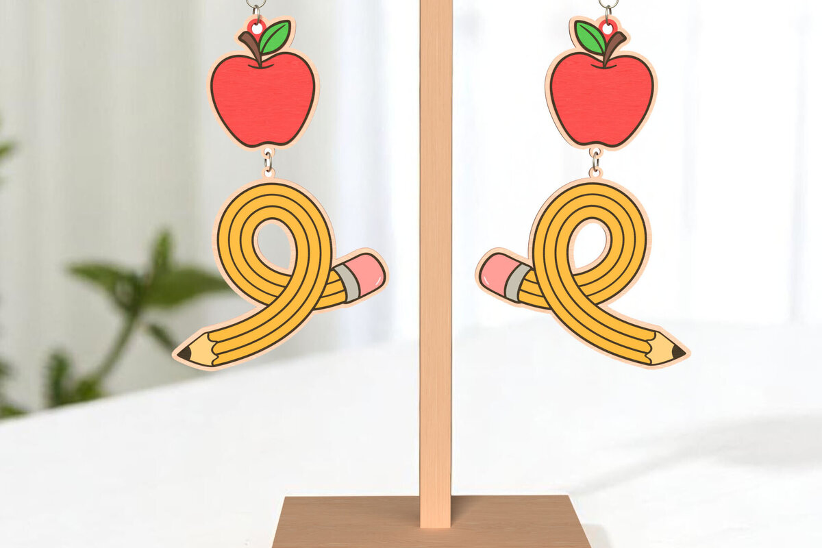 Σετ των 3 Intra απο ξύλο plywood 3mm-4mm πάχος Σκουλαρίκια Apple Pencil Loop Δίασταση 3x3 cm INTRAFABR-121988766