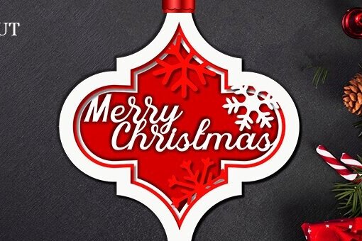 Σετ των 2 Intra απο ξύλο plywood 3mm-4mm πάχος Arabesque Christmas Layered Δίασταση 15x15 cm INTRAFABR-77327124