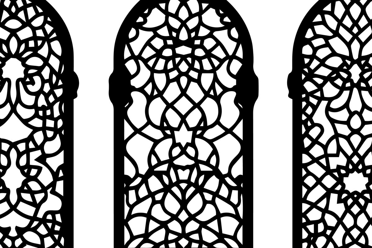 Intra απο ξύλο plywood 3mm-4mm πάχος Σχέδια αραβικής αψίδας Σχέδιο κοπής με λέιζερ Δίασταση 40x40 cm INTRAFABR-116035844