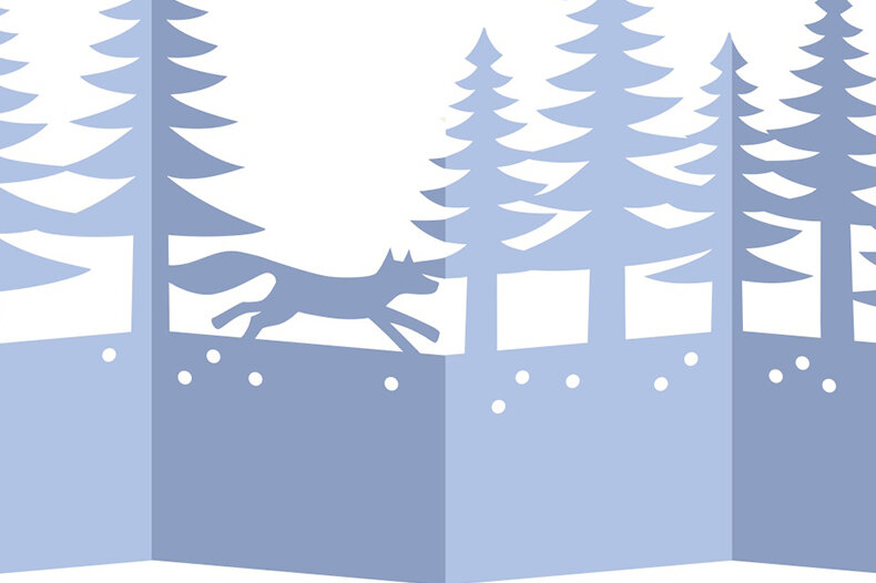 Intra απο ξύλο plywood 3mm-4mm πάχος Κάρτα ακορντεόν Arctic Fox Δίασταση 8x11 cm INTRAFABR-4711078