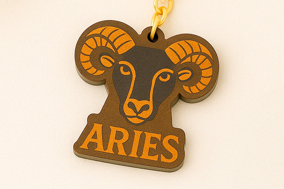Σετ των 3 Intra απο ξύλο plywood 3mm-4mm πάχος Μπρελόκ Aries Zodiac Δίασταση 6x6 cm INTRAFABR-120350065