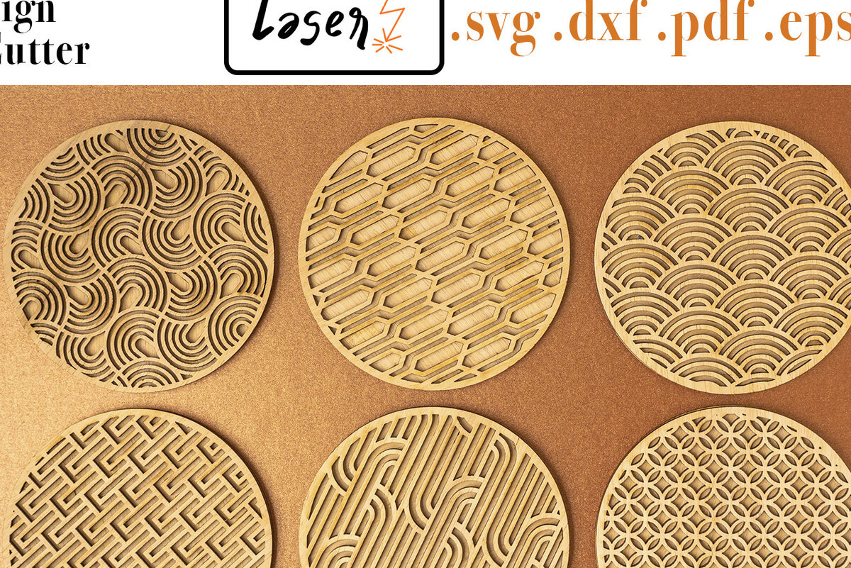 Intra απο ξύλο plywood 3mm-4mm πάχος Art Decò Coasters για κόφτη λέιζερ Δίασταση 30x20 cm INTRAFABR-58305580