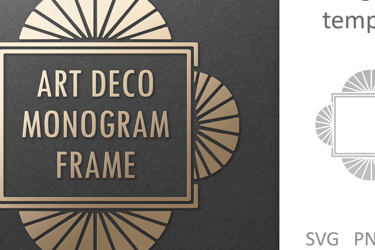 Σετ των 3 Intra απο ξύλο plywood 3mm-4mm πάχος Art Deco Vintage Μονόγραμμα Πλαίσιο Δίασταση 7x7 cm INTRAFABR-121234892