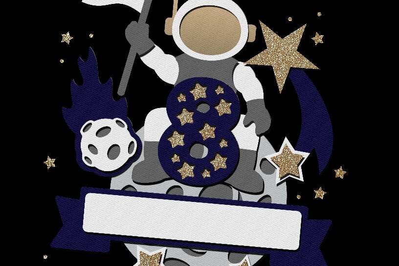 Σετ των 2 Intra απο ξύλο plywood 3mm-4mm πάχος Astronaut Cake Topper 3D Δίασταση 15x15 cm INTRAFABR-115318636