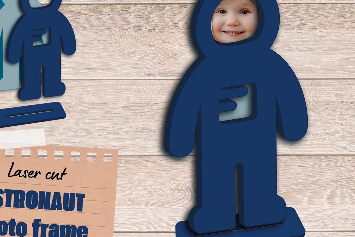 Intra απο ξύλο plywood 3mm-4mm πάχος Astronaut Photo Frame for Δίασταση 20x30 cm INTRAFABR-84227889