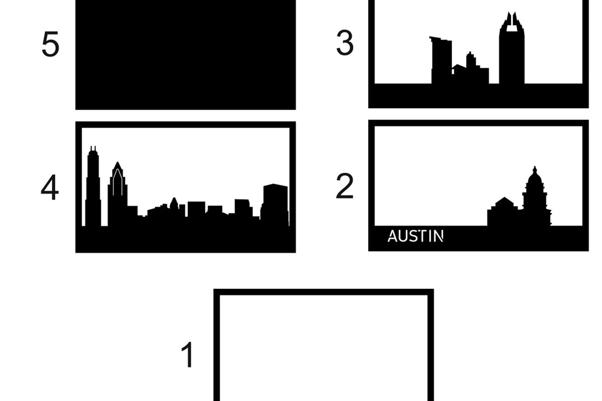 Σετ των 2 Intra απο ξύλο plywood 3mm-4mm πάχος Austin Skyline  Multi-layer Δίασταση 30x20 cm INTRAFABR-13109266