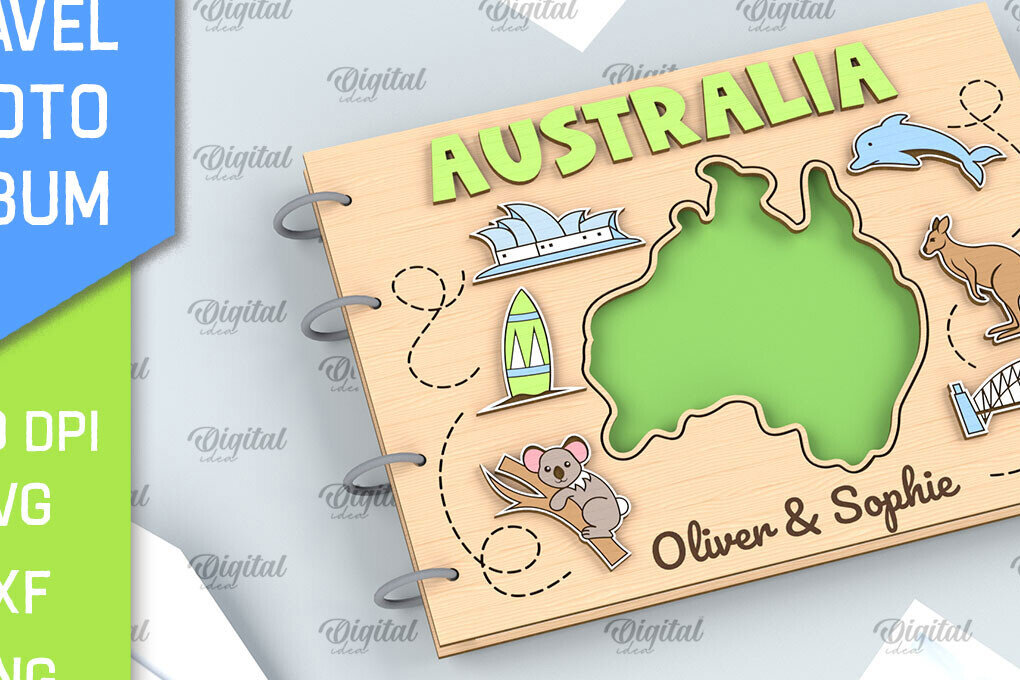 Intra απο ξύλο plywood 3mm-4mm πάχος Αυστραλία Ταξιδιωτικό άλμπουμ φωτογραφιών με λέιζερ Δίασταση 30x20 cm INTRAFABR-99194932