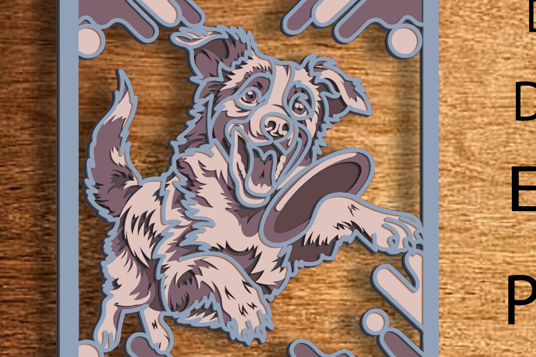 Intra απο ξύλο plywood 3mm-4mm πάχος Australian Shepherd Dog Multilayer Δίασταση 30x20 cm INTRAFABR-77274205