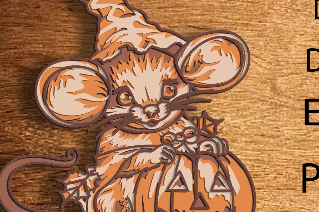 Intra απο ξύλο plywood 3mm-4mm πάχος Autum Mouse Decor 3D Mandala Δίασταση 30x30 cm INTRAFABR-79937659