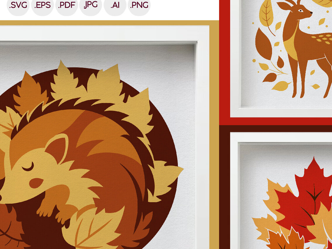 Σετ των 2 Intra απο ξύλο plywood 3mm-4mm πάχος Φθινοπωρινό , Φθινόπωρο πολλαπλών επιπέδων Δίασταση 25x25 cm INTRAFABR-102394129