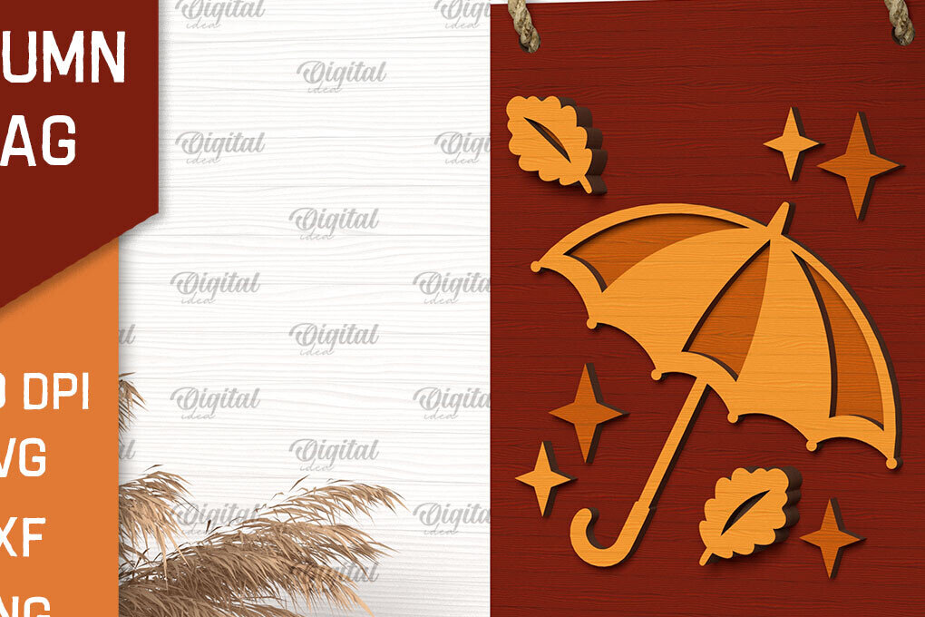 Intra απο ξύλο plywood 3mm-4mm πάχος Φθινοπωρινή διακόσμηση με λέιζερ. Φθινοπωρινή σημαία Δίασταση 30x20 cm INTRAFABR-102773152