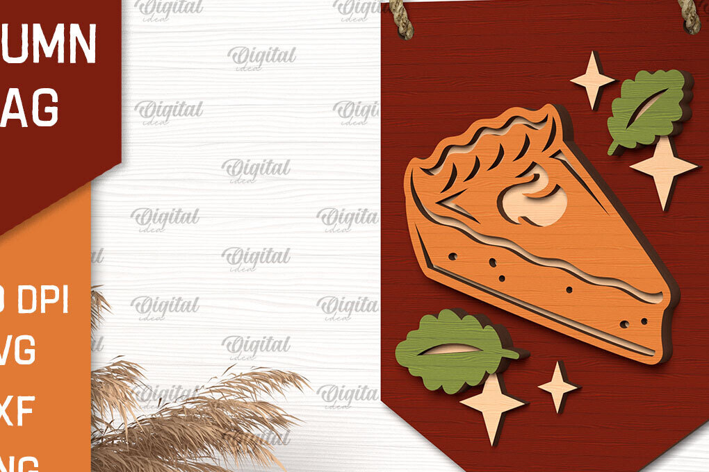 Intra απο ξύλο plywood 3mm-4mm πάχος Φθινοπωρινή διακόσμηση με λέιζερ. Φθινοπωρινή σημαία Δίασταση 30x20 cm INTRAFABR-102773284