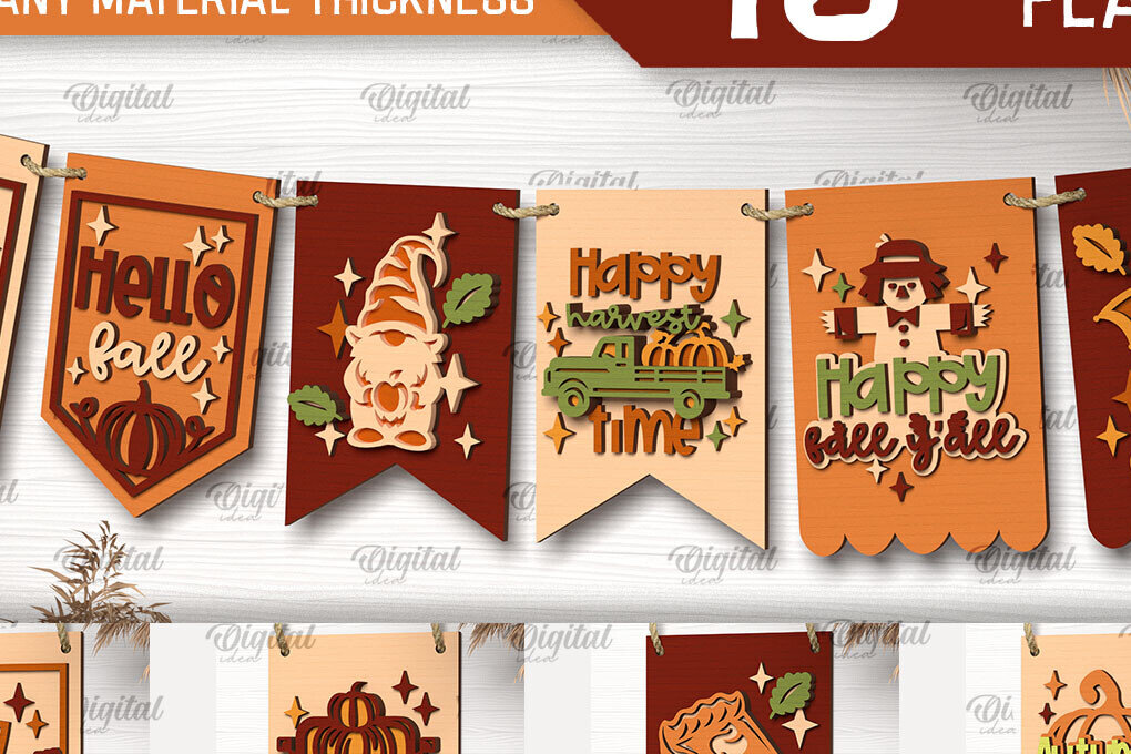 Intra απο ξύλο plywood 3mm-4mm πάχος Φθινοπωρινό ντεκόρ  . Σημαίες πτώσης Δίασταση 30x20 cm INTRAFABR-102831429