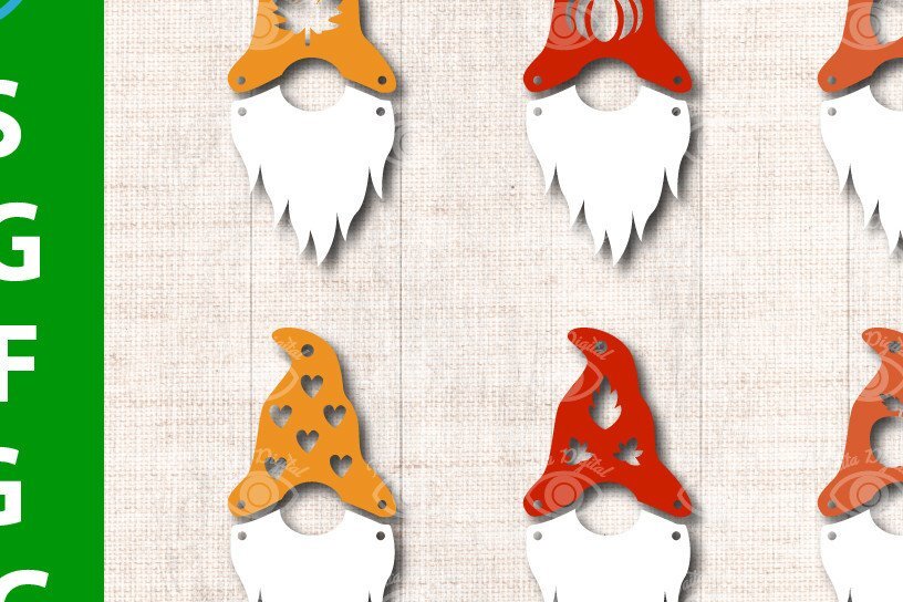 Σετ των 3 Intra απο ξύλο plywood 3mm-4mm πάχος Φθινοπωρινό σχέδιο σκουλαρίκι Gnome Δίασταση 3x3 cm INTRAFABR-42713708