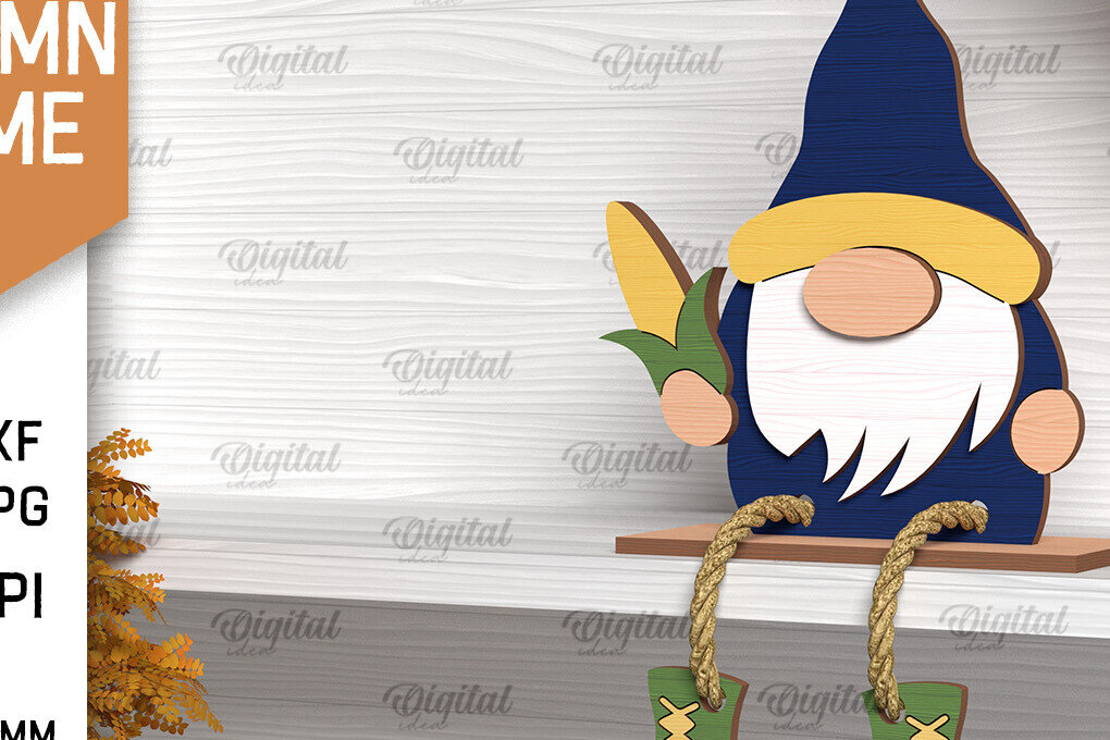 Intra απο ξύλο plywood 3mm-4mm πάχος Φθινοπωρινό Gnome  σχέδιο. Gnome Δίασταση 30x20 cm INTRAFABR-103509126