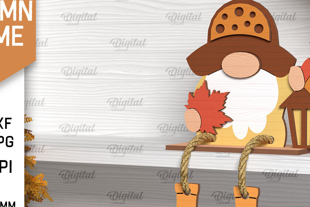 Intra απο ξύλο plywood 3mm-4mm πάχος Φθινοπωρινό Gnome  σχέδιο. Gnome Δίασταση 30x20 cm INTRAFABR-103509165