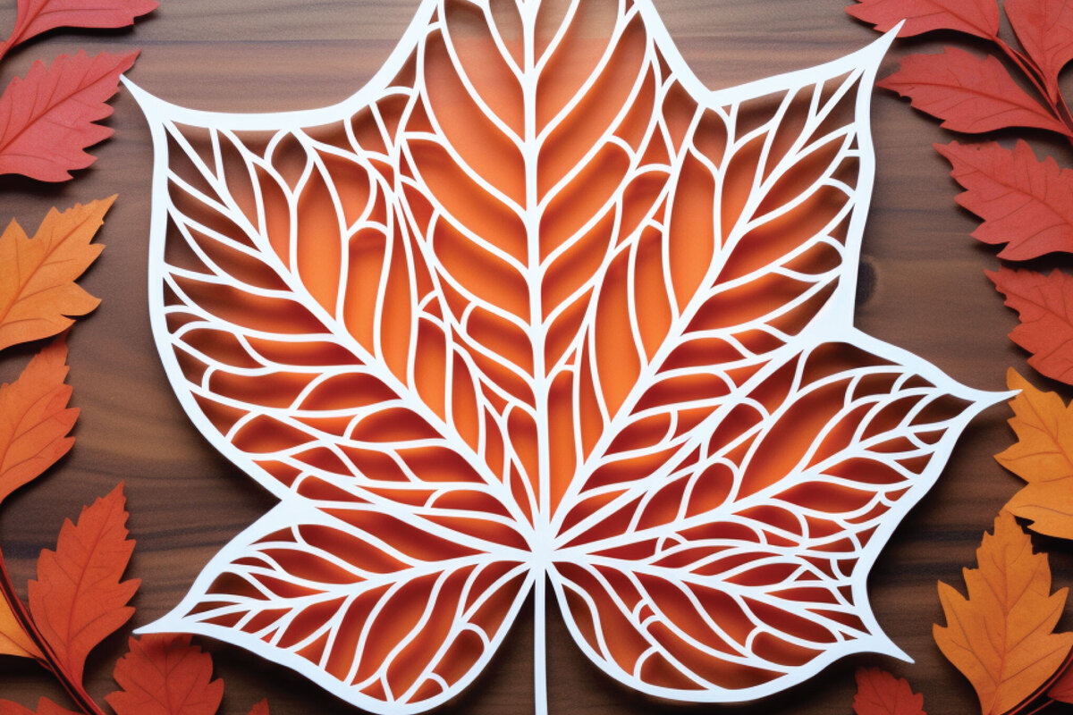 Σετ των 2 Intra απο ξύλο plywood 3mm-4mm πάχος Autumn Leaf Paper Cut File Δίασταση 15x15 cm INTRAFABR-86829356
