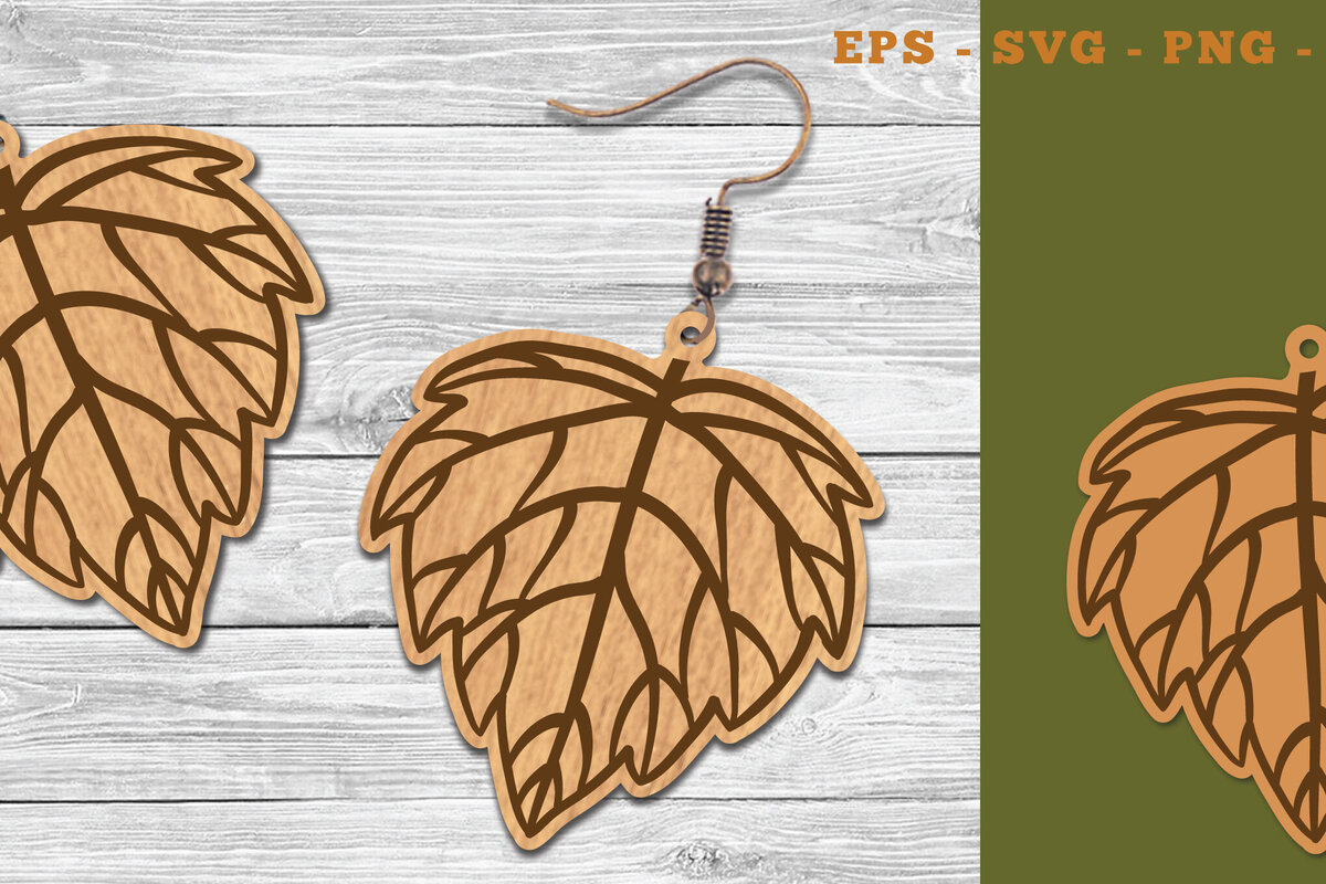 Σετ των 3 Intra απο ξύλο plywood 3mm-4mm πάχος Φθινοπωρινά Σκουλαρίκια με λέιζερ 2 Δίασταση 3x3 cm INTRAFABR-111468276