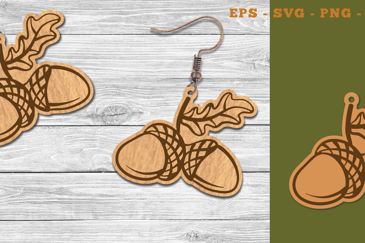 Σετ των 3 Intra απο ξύλο plywood 3mm-4mm πάχος Φθινοπωρινά Σκουλαρίκια κομμένα με λέιζερ 3 Δίασταση 3x3 cm INTRAFABR-111468293