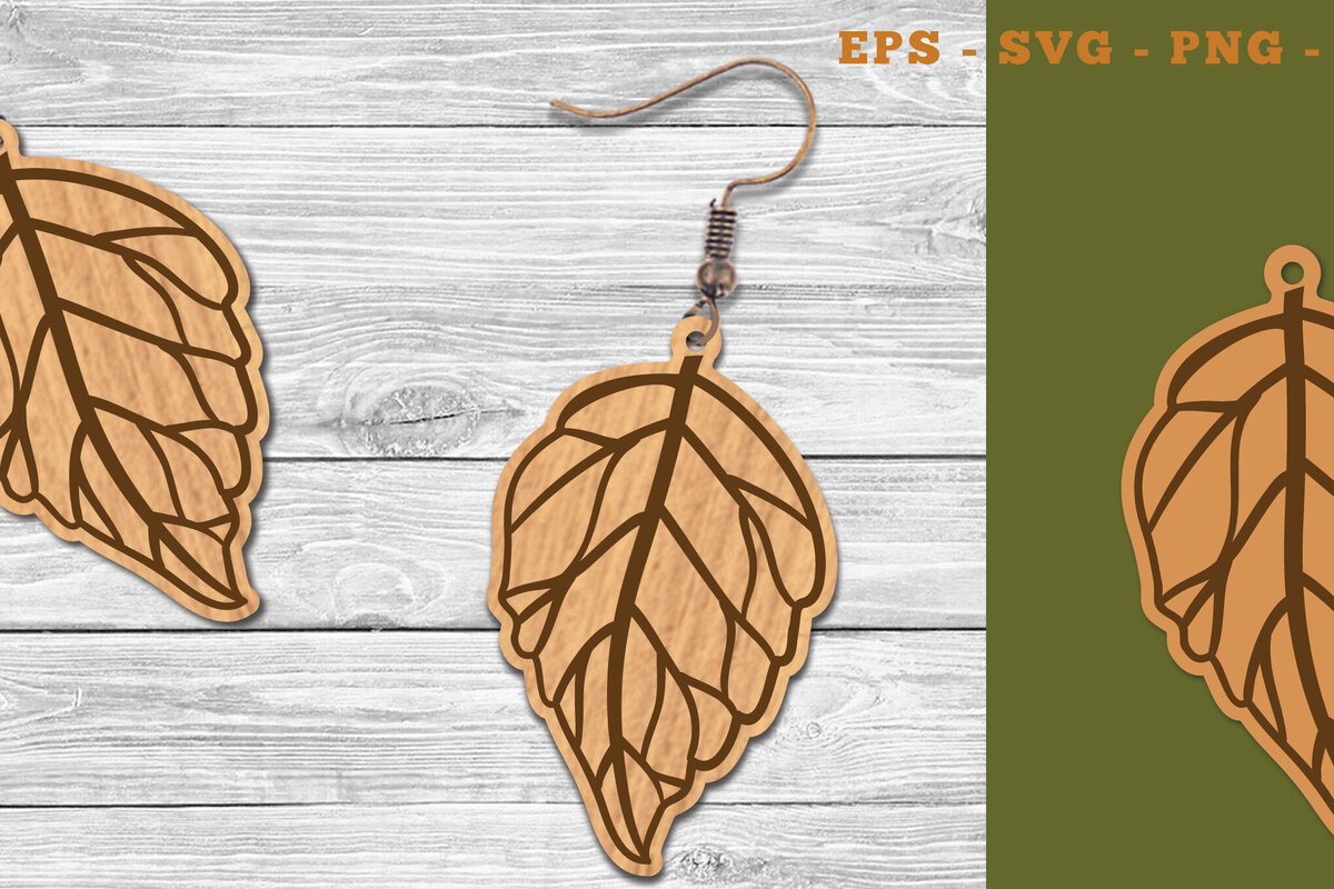 Σετ των 3 Intra απο ξύλο plywood 3mm-4mm πάχος Φθινοπωρινά Σκουλαρίκια κομμένα με λέιζερ 4 Δίασταση 3x3 cm INTRAFABR-111468324