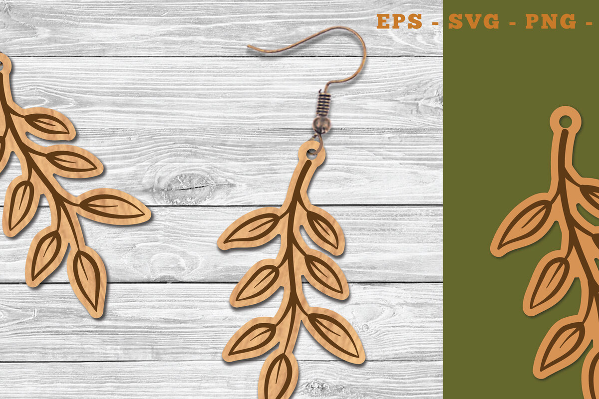 Σετ των 3 Intra απο ξύλο plywood 3mm-4mm πάχος Φθινοπωρινά Σκουλαρίκια κομμένα με λέιζερ 6 Δίασταση 3x3 cm INTRAFABR-111468382