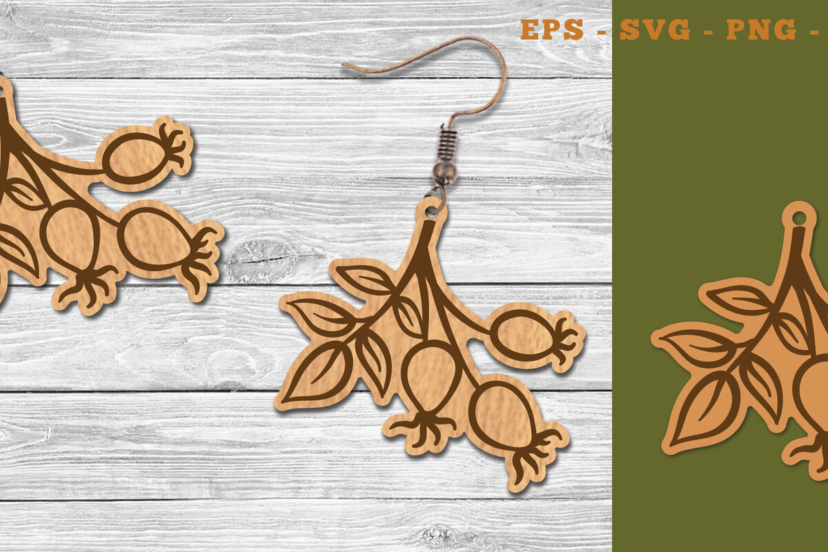 Σετ των 3 Intra απο ξύλο plywood 3mm-4mm πάχος Φθινοπωρινά Σκουλαρίκια με λέιζερ 7 Δίασταση 3x3 cm INTRAFABR-111468408