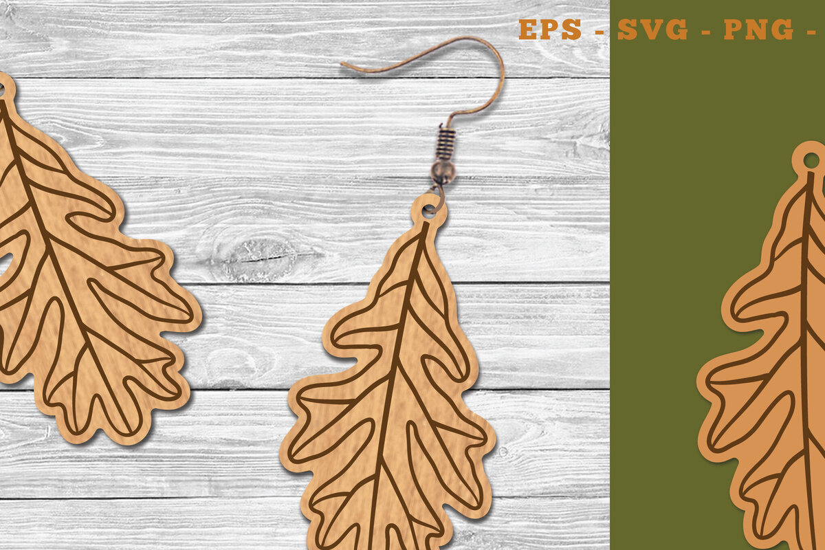 Σετ των 3 Intra απο ξύλο plywood 3mm-4mm πάχος Σκουλαρίκια με λέιζερ φθινοπωρινά φύλλα 8 Δίασταση 3x3 cm INTRAFABR-111468421