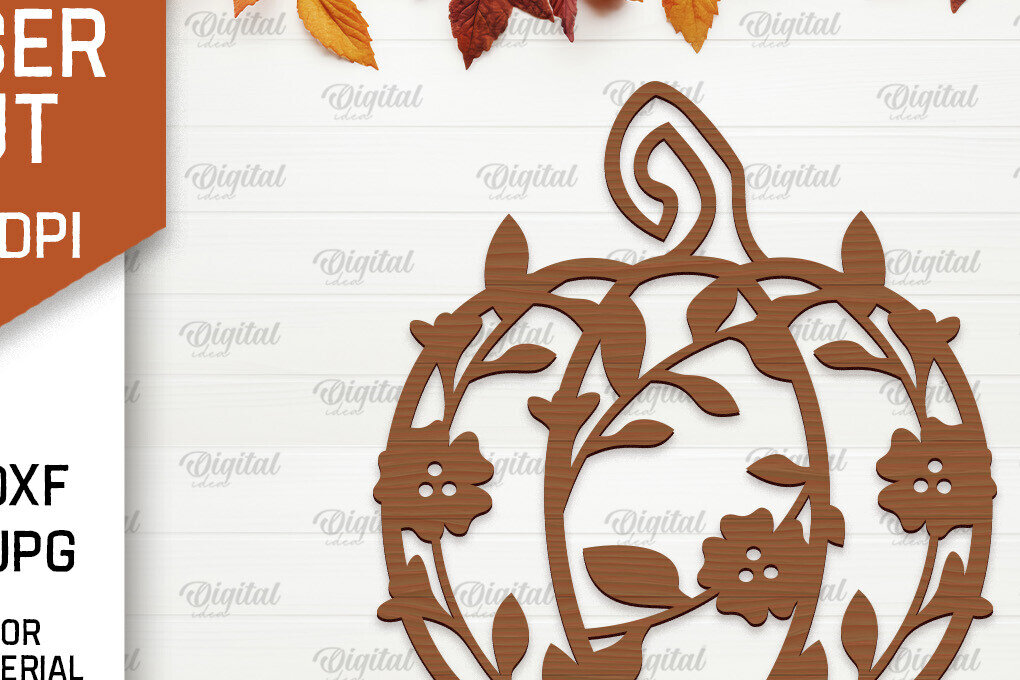 Σετ των 2 Intra απο ξύλο plywood 3mm-4mm πάχος Φθινοπωρινή διακόσμηση τοίχου κολοκύθας με λέιζερ Δίασταση 15x15 cm INTRAFABR-102188838