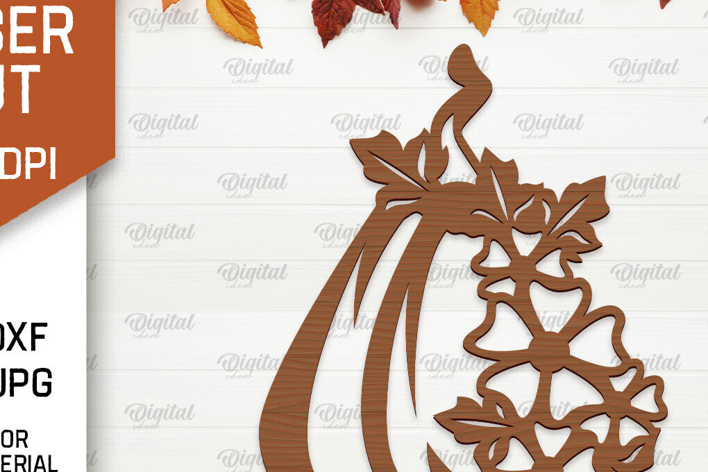 Σετ των 2 Intra απο ξύλο plywood 3mm-4mm πάχος Φθινοπωρινή διακόσμηση τοίχου κολοκύθας με λέιζερ Δίασταση 15x15 cm INTRAFABR-102188326