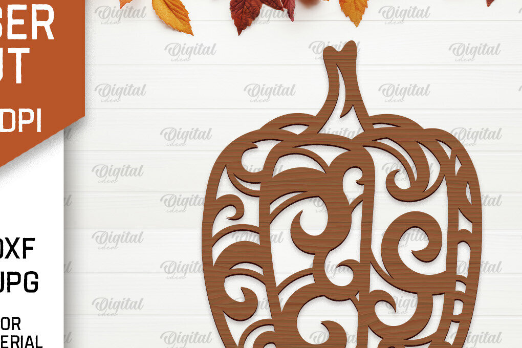 Σετ των 2 Intra απο ξύλο plywood 3mm-4mm πάχος Φθινοπωρινή διακόσμηση τοίχου κολοκύθας με λέιζερ Δίασταση 15x15 cm INTRAFABR-102188512