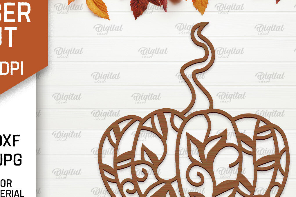 Σετ των 2 Intra απο ξύλο plywood 3mm-4mm πάχος Φθινοπωρινή διακόσμηση τοίχου κολοκύθας με λέιζερ Δίασταση 15x15 cm INTRAFABR-102188549