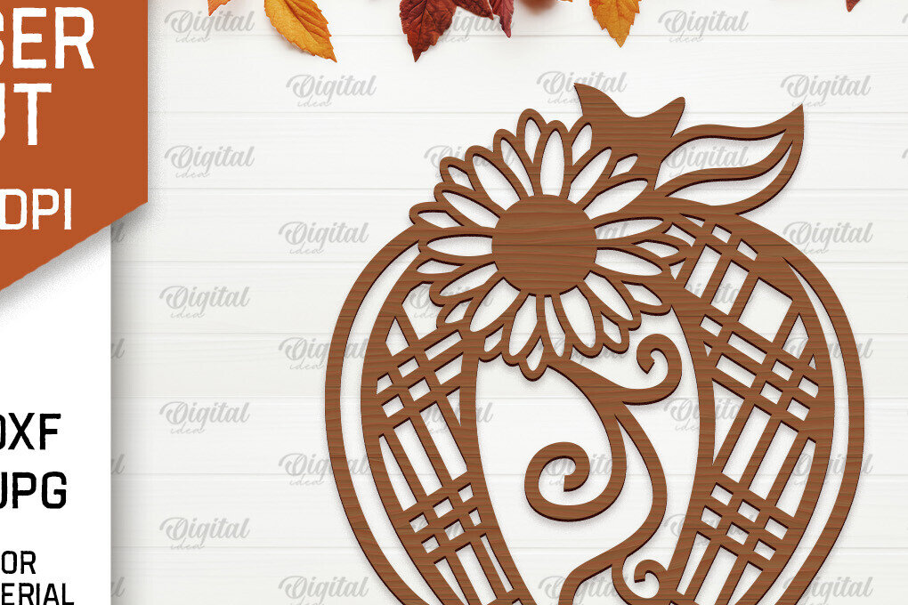 Σετ των 2 Intra απο ξύλο plywood 3mm-4mm πάχος Φθινοπωρινή διακόσμηση τοίχου κολοκύθας με λέιζερ Δίασταση 15x15 cm INTRAFABR-102188630