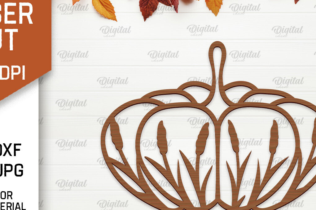 Σετ των 2 Intra απο ξύλο plywood 3mm-4mm πάχος Φθινοπωρινή διακόσμηση τοίχου κολοκύθας με λέιζερ Δίασταση 15x15 cm INTRAFABR-102188673