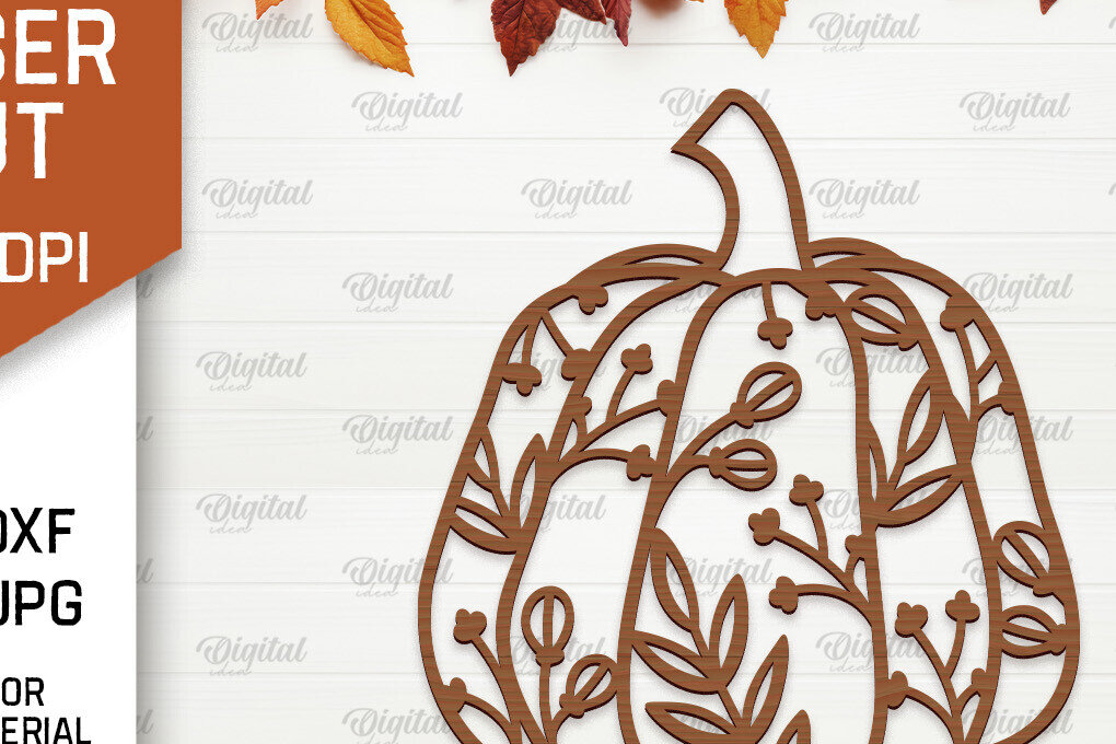 Σετ των 2 Intra απο ξύλο plywood 3mm-4mm πάχος Φθινοπωρινή διακόσμηση τοίχου κολοκύθας με λέιζερ Δίασταση 15x15 cm INTRAFABR-102188712