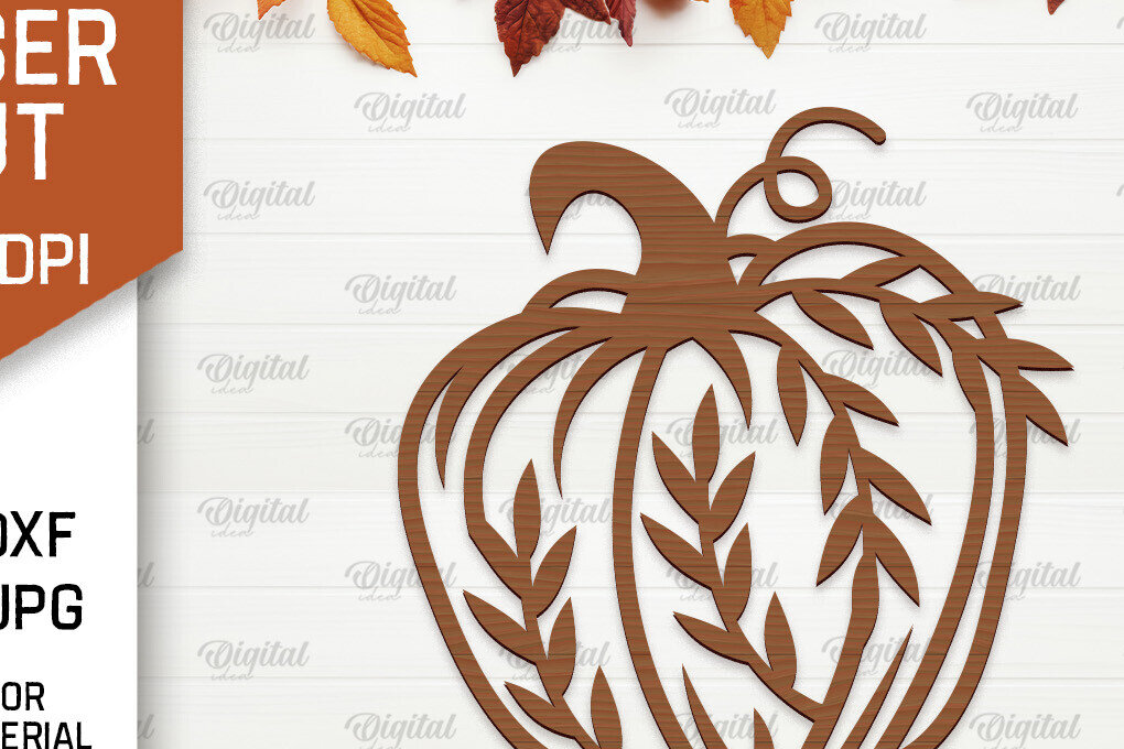 Σετ των 2 Intra απο ξύλο plywood 3mm-4mm πάχος Φθινοπωρινή διακόσμηση τοίχου κολοκύθας με λέιζερ Δίασταση 15x15 cm INTRAFABR-102187589