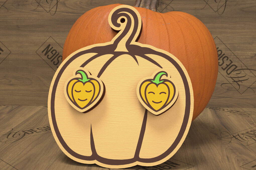 Σετ των 3 Intra απο ξύλο plywood 3mm-4mm πάχος Φθινοπωρινά καρφωτά σκουλαρίκια | Σχεδιασμός κοσμημάτων Δίασταση 3x3 cm INTRAFABR-105198121