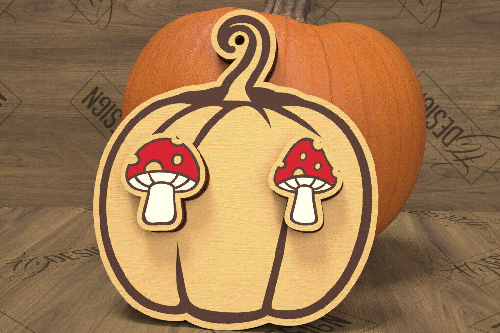 Σετ των 3 Intra απο ξύλο plywood 3mm-4mm πάχος Φθινοπωρινά καρφωτά σκουλαρίκια | Σχεδιασμός κοσμημάτων Δίασταση 3x3 cm INTRAFABR-105198304