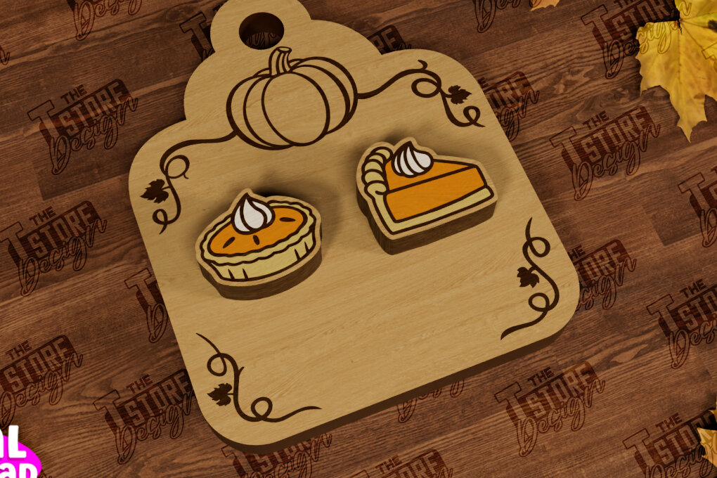 Σετ των 3 Intra απο ξύλο plywood 3mm-4mm πάχος Φθινοπωρινά καρφωτά σκουλαρίκια | Σχεδιασμός κοσμημάτων Δίασταση 3x3 cm INTRAFABR-104302107