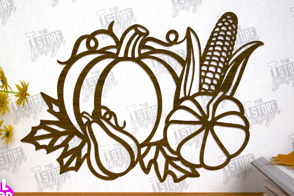 Intra απο ξύλο plywood 3mm-4mm πάχος Φθινοπωρινή Τέχνη τοίχου | Φθινοπωρινό σημάδι | CNC Δίασταση 40x40 cm INTRAFABR-103046649