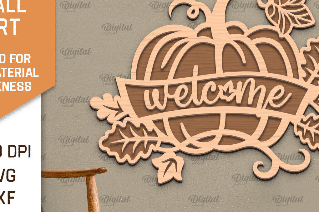 Intra απο ξύλο plywood 3mm-4mm πάχος Σχέδιο κοπής με λέιζερ τέχνης τοίχου φθινοπώρου Δίασταση 40x40 cm INTRAFABR-101754093