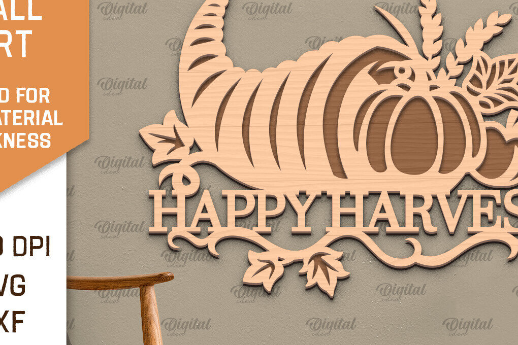 Intra απο ξύλο plywood 3mm-4mm πάχος Σχέδιο κοπής με λέιζερ τέχνης τοίχου φθινοπώρου Δίασταση 40x40 cm INTRAFABR-101753876