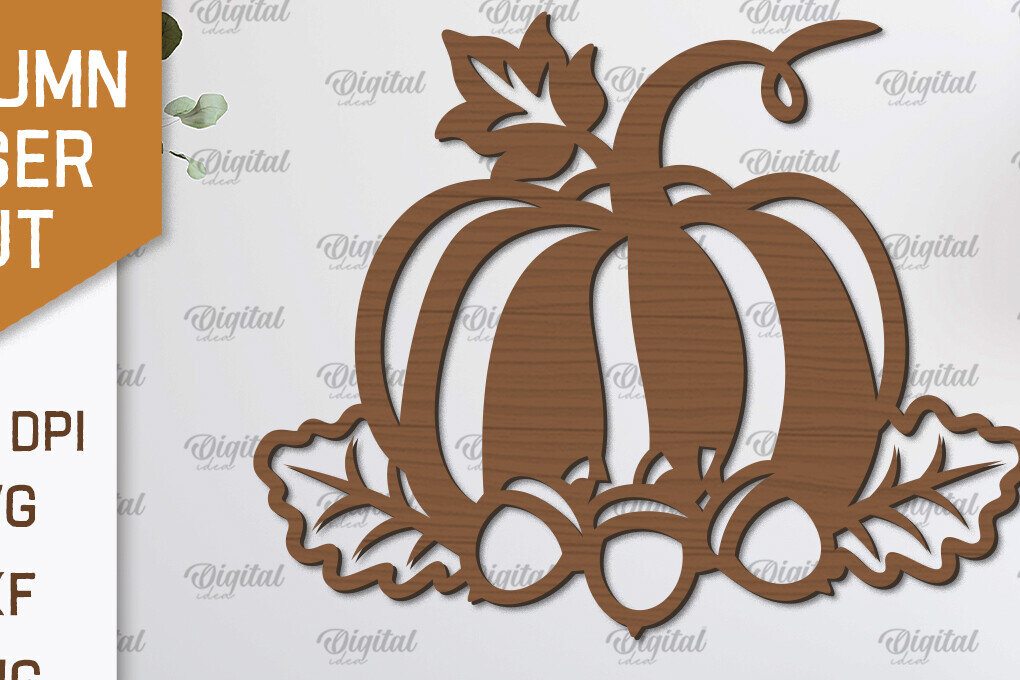 Intra απο ξύλο plywood 3mm-4mm πάχος Φθινοπωρινή διακόσμηση τοίχου με λέιζερ. Φθινοπωρινό Δίασταση 30x20 cm INTRAFABR-101607061