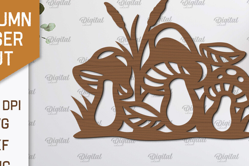 Intra απο ξύλο plywood 3mm-4mm πάχος Φθινοπωρινή διακόσμηση τοίχου με λέιζερ. Φθινοπωρινό Δίασταση 30x20 cm INTRAFABR-101607152