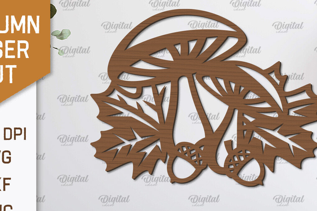 Intra απο ξύλο plywood 3mm-4mm πάχος Φθινοπωρινή διακόσμηση τοίχου με λέιζερ. Φθινοπωρινό Δίασταση 30x20 cm INTRAFABR-101606660